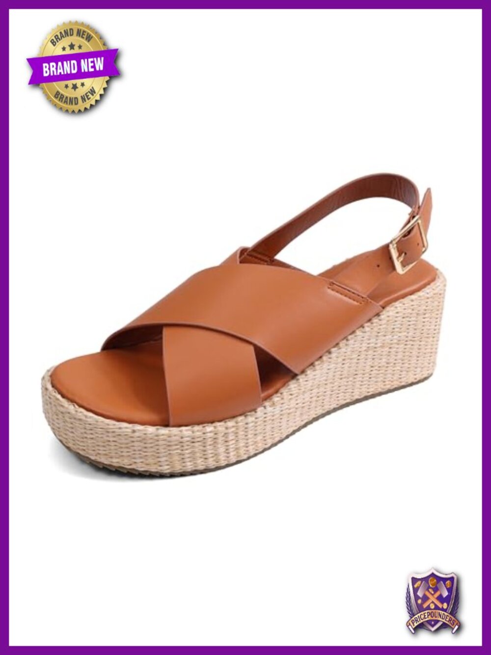 Women's Open Toe Espadrille Wedge Sandals with Ankle Strap and Buckle